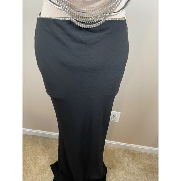 Sau Lee Zara Crystal Embellished Halter Neck Two Piece Maxi Dress Set Size 8 - Picture 6 of 9